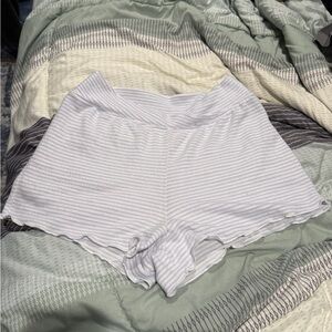 Pink Rose Women's Light Gray Striped Pajama Shorts